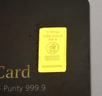 Duitsland. Gold Bar Heimerle+Meule 1/100oz (.999) (Zonder