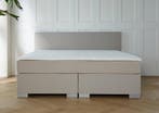 ACTIE! Boxspring Barcelona 160 200 Beige, Verzenden, Beige, 200 cm, Modern