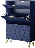 Schoenenkast - Schoenenrek - 80x24x120 cm - Blauw, Verzenden, Zo goed als nieuw