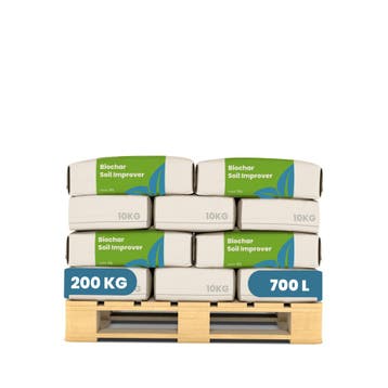 Biochar bodemverbeteraar (20x = 200 kg - 700 L) - organische, Verzenden, Mest