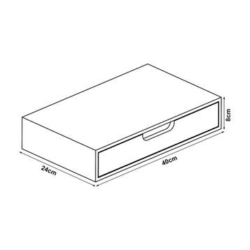 Wandplank met lade Bokn bamboe 40x24x8 cm wit [en.casa], Verzenden, Nieuw