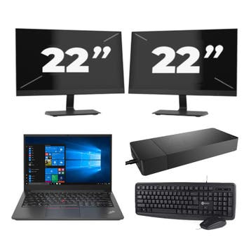 Lenovo Thinkpad E14 G2 -   i3-11e 16GB  - 256GB  + 2x 22 inc, Qwerty, Verzenden, Refurbished, 14 inch