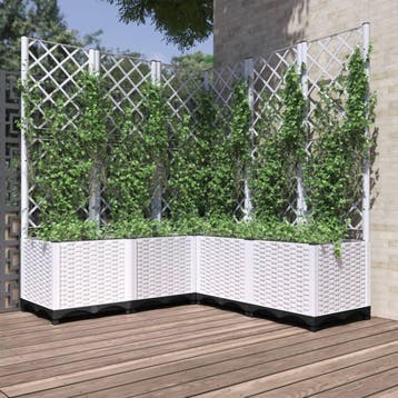 vidaXL Plantenbak Wit 120 x 120 x 136 cm, Tuin en Terras, Verzenden, Nieuw, 100 cm of meer, 60 cm of meer