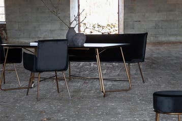 Eettafel  Bokke  190x90 cm  Zwart/Goud  Jörn, Verzenden, Nieuw