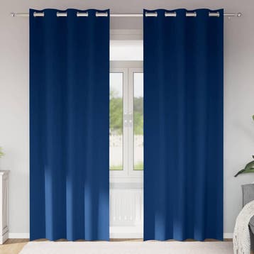 vidaXL Zwart-out Gordijnen met Ringen 2 st Donkerblauw 260 x, Verzenden, Nieuw, Blauw