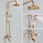 Retro Messing Douchesysteem met Regendouche en Handdouche, Verzenden, Nieuw