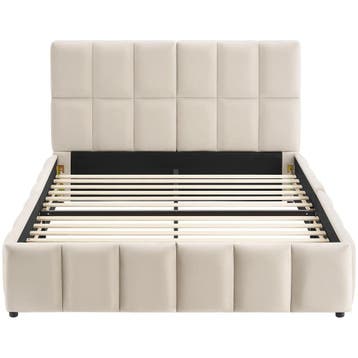 Stoffen bed Shirley met lattenbodem, draagkracht 250 kg, Verzenden, Nieuw