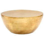 vidaXL Salontafel 70x30 cm gehamerd aluminium messingkleurig, 50 tot 100 cm, Verzenden, Nieuw, 50 tot 100 cm