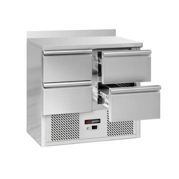 GGM Gastro | Koelwerkbank ECO - 900x700mm - met 4 lades - |, Verzenden, Nieuw in verpakking, RVS Meubilair