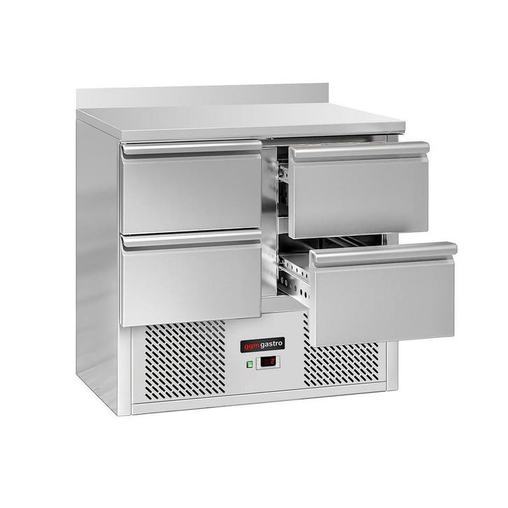 GGM Gastro | Koelwerkbank ECO - 900x700mm - met 4 lades - |, Zakelijke goederen, Horeca | Keukenapparatuur, RVS Meubilair, Verzenden