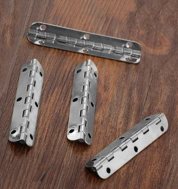 Set van 10 lange scharniertjes, (6,5 cm lang, zilver, max 9, Ophalen of Verzenden, Nieuw