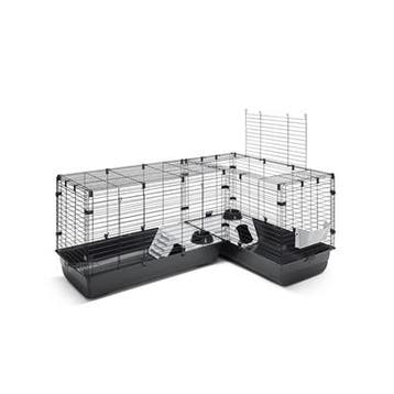 Knaagdierkooi Savic Cubix Corner Zwart – Ruime L-vormige.., Verzenden, Nieuw, Ren
