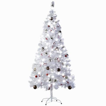 Kunstkerstboom natuurgetrouw met metalen standaard wit, Verzenden, Nieuw