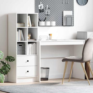 vidaXL Bureau Wit 145,5 x 40 x 127 cm 2 st, Verzenden, Nieuw