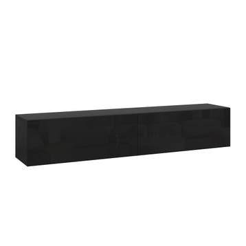 TV meubel Evaton zwevend 160x32x30 cm zwart hoogglans [en.ca, Verzenden, Nieuw