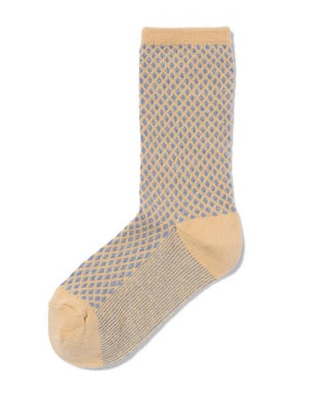 HEMA Dames crewsokken grafisch middenblauw 3=40% / 2=20%, Verzenden, Nieuw