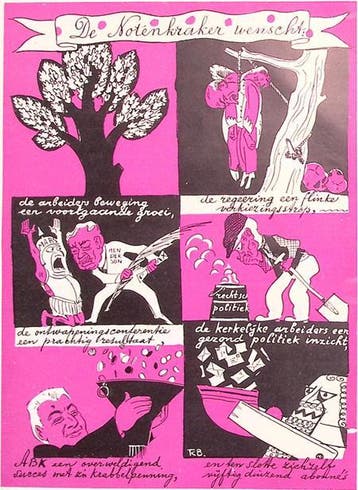 De wensen van De Notenkraker op spotprent (lijst optie), Antiek en Kunst, Verzenden