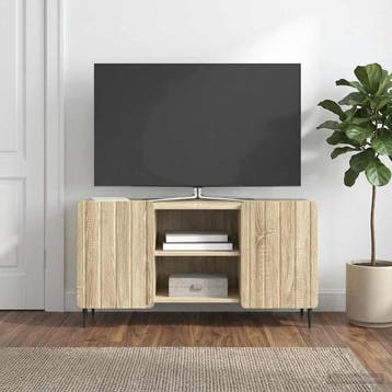 vidaXL TV-kast 102 x 34,5 x 52 cm Sonoma Eiken Bewerkt hout, Minder dan 50 cm, Verzenden, Nieuw, Minder dan 100 cm
