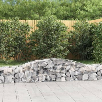 vidaXL Schanskorf gewelfd 400x50x40/60 cm gegalvaniseerd, Tuin en Terras, Verzenden, Minder dan 60 cm, Nieuw, Metaal