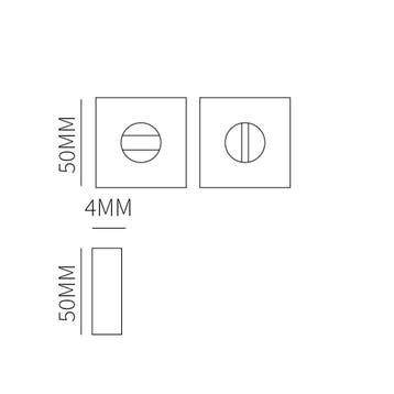 Shuffle toilet-/badkamersluiting vierkant dun 4mm - zwart, Doe-het-zelf en Verbouw, Hang- en Sluitwerk, Verzenden, Nieuw