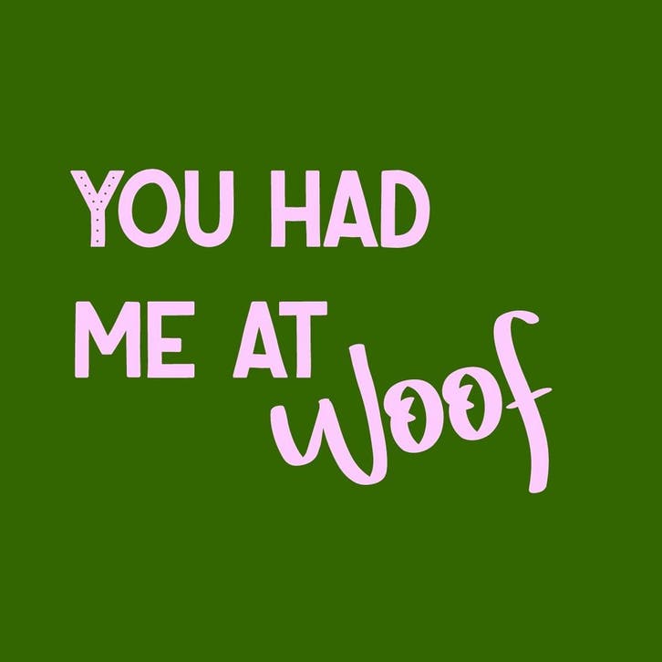 Homebound Tegeltje you had me at woof, Antiek en Kunst, Antiek | Wandborden en Tegels, Ophalen of Verzenden
