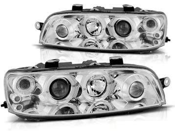 Koplampen Fiat Punto 99-03 Angel Eyes chroom, Ophalen of Verzenden, Nieuw