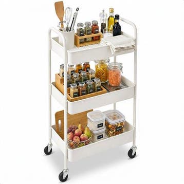2dekans | Keuken trolley op Wieltjes - 3 laags - Keukenrek -, Ophalen of Verzenden, Zo goed als nieuw