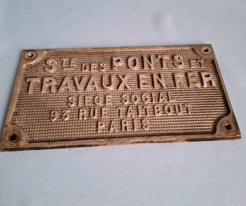 Brugplaat - Ste des Ponts et Travaux en Fer PARIS -