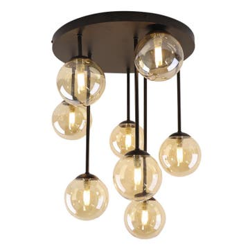 Design plafondlamp amber, Stacy, Ophalen of Verzenden, Nieuw, Glas