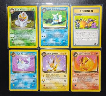 Pokémon - 6 Card - Dark Arbok Holo - Dark Vaporeon - Dark, Nieuw