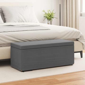 vidaXL Kruk Donkergrijs 101 x 41 x 40 cm Stof en Geëngineerd, Verzenden, Nieuw
