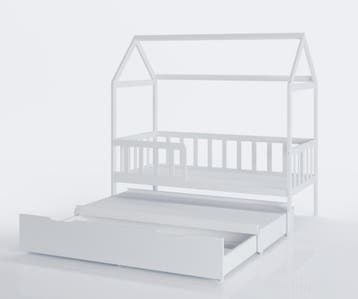 Peuterbed Huismodel Wit | Tweedekansje | OP=OP, Kinderen en Baby's, Kinderkamer | Bedden, Ophalen of Verzenden, Zo goed als nieuw