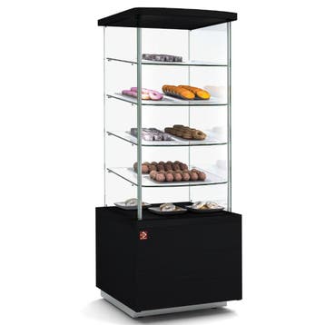 Neutrale kast met hoge vitrine - ZWART, Verzenden