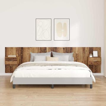 vidaXL Hoofdbord Met Kast 3 st Oud Hout Bewerkt hout, Huis en Inrichting, Slaapkamer | Bedden, Verzenden, Nieuw, Bruin, Hout