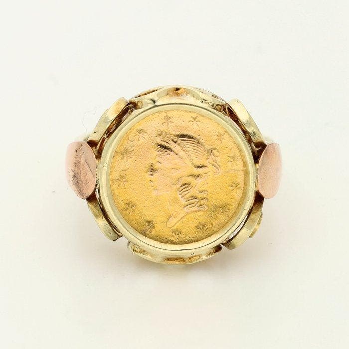 Ring - 14 karaat Geel goud, Sieraden, Tassen en Uiterlijk, Ringen