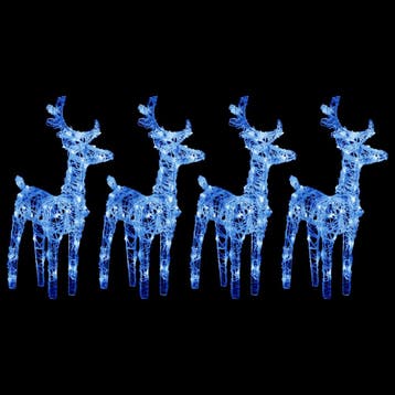 vidaXL Kerstrendieren 4 st 160 LEDs acryl blauw, Diversen, Verzenden, Nieuw