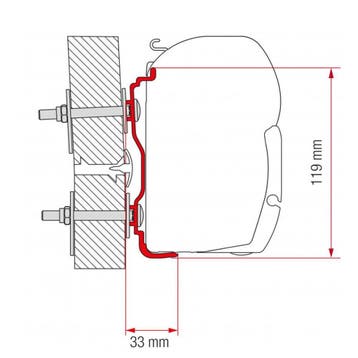 Fiamma Hymer Adapter >2016 350 F45, Ophalen of Verzenden, Nieuw, Fiamma