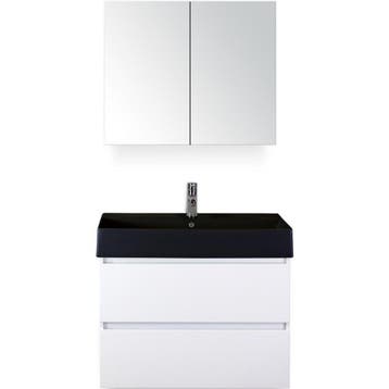 Maxx XL Badmeubelset 80 cm - Wit Hoogglans - Wastafel Kube, Ophalen of Verzenden, Nieuw