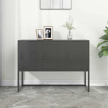 vidaXL Dressoir 105x35x75 cm staal antracietkleurig, Verzenden, Nieuw, Metaal, Minder dan 50 cm
