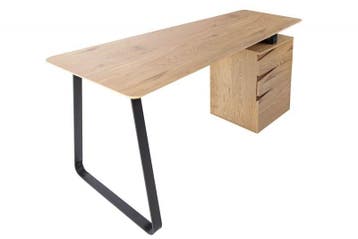 Industrieel bureau STUDIO 160cm eikenlook met 3 lades -, Ophalen of Verzenden, Nieuw in verpakking