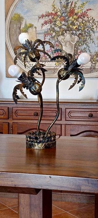 Lamp - IJzer, Met de hand gemaakt. Stijl Maison Jansen.