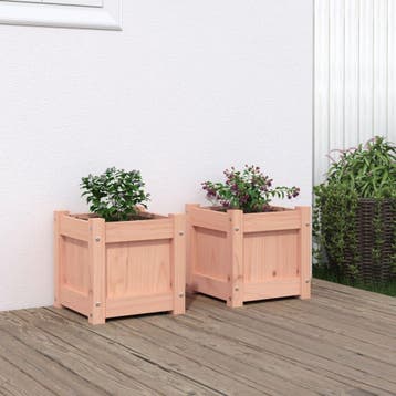 vidaXL Plantenbakken 2 st massief douglashout, Tuin en Terras, Bloembakken en Plantenbakken, Verzenden, Minder dan 60 cm, Nieuw