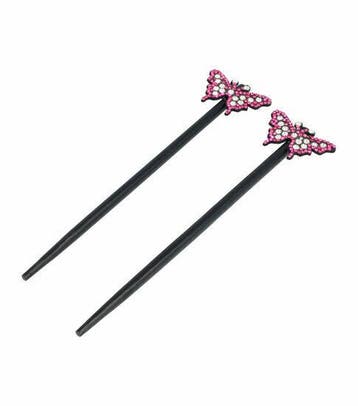 Haarspeld Haarpinnen 18cm - Haarstokjes - Vlinder Glitter -, Nieuw