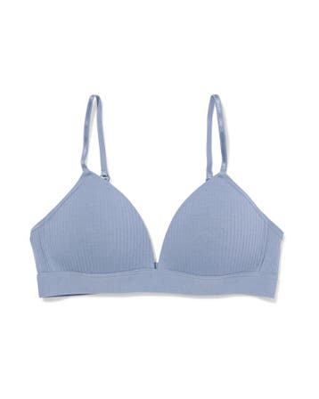 HEMA Voorgevormde bh zonder beugel rib blauw, Verzenden, Blauw