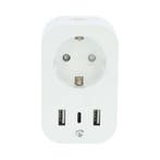 SmartLife Slimme Stekker | Wi-Fi | IP21 | Energiemeter | USB, Verzenden, Nieuw