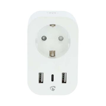SmartLife Slimme Stekker | Wi-Fi | IP21 | Energiemeter | USB, Verzenden, Nieuw