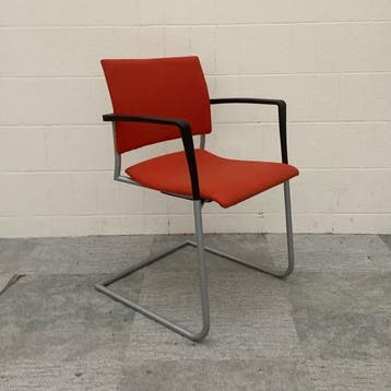 complete set 4x vergaderstoelen Casala rode stoffering,, Ophalen of Verzenden, Gebruikt, Stof