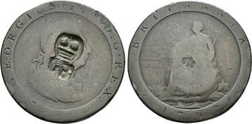Penny mit suedasiatischem Gegenstempel 1797 Grossbritanni..., Verzenden