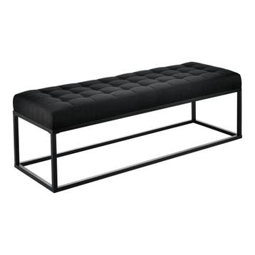 [pro.tec] Halbank bankje stof 120x40x38 cm zwart, Verzenden, Nieuw