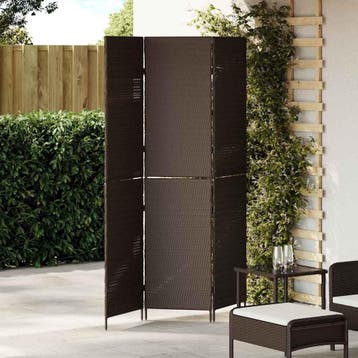vidaXL Kamerverdeler Bruin 146 x 180 cm poly rattan, Huis en Inrichting, Verzenden, Nieuw
